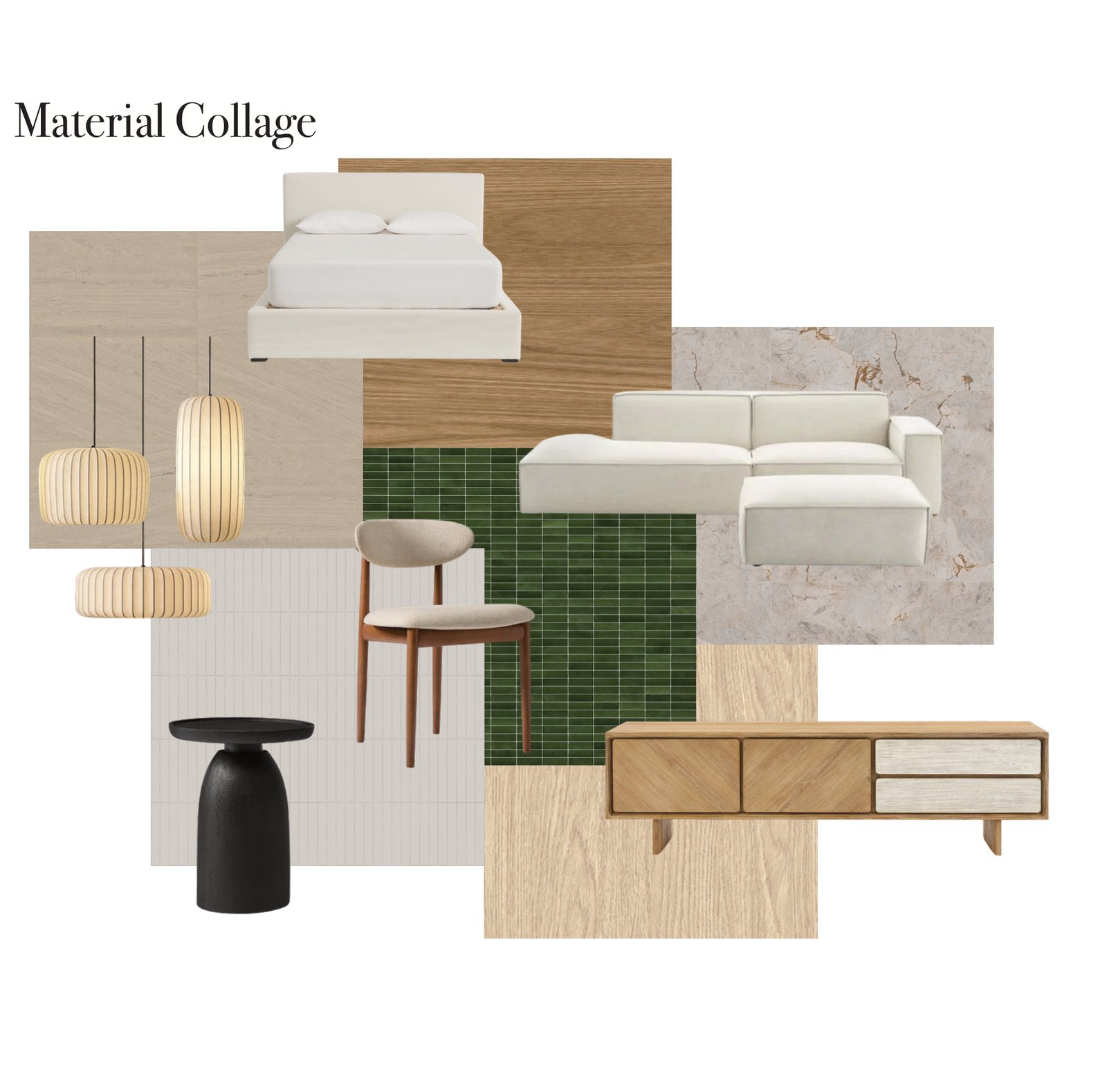 Material collage & diagrams