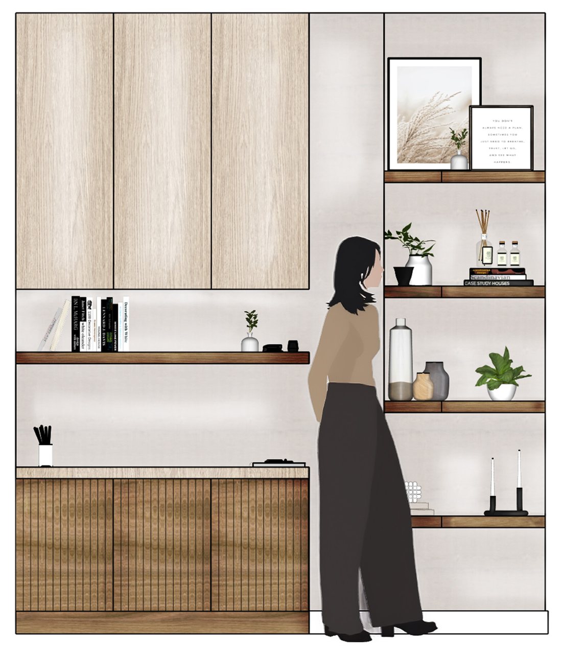 Rendered workspace elevation